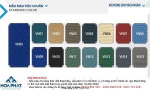 Bảng màu da PVC Hòa Phát cho bộ ghế sofa
