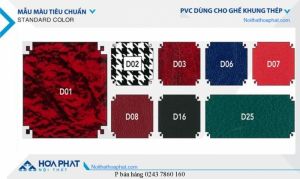 Bảng màu da PVC ghế  gấp Hòa Phát