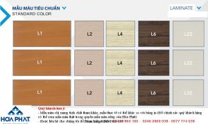 Bảng màu gỗ laminate Hòa Phát