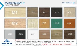 Bảng màu gỗ melmaine Hòa Phát