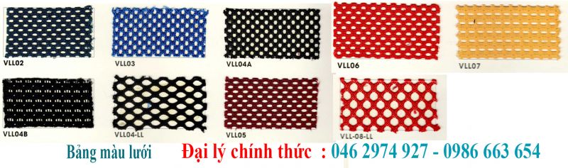 Bảng màu lưới cho các loại ghế nội thất 190