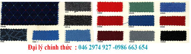 Bảng màu nỉ cho các loại ghế nội thất 190